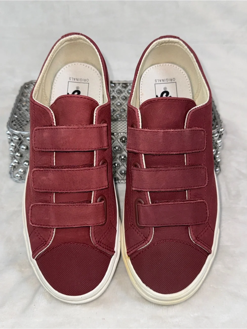 Vans  Maroon Triple-Strap Canvas Sneakers size 8 men / 9.5 women